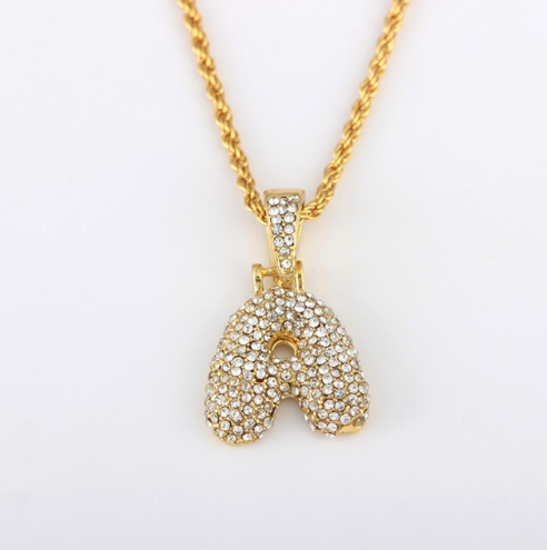 Personality hip hop letter necklace fashion trend 26 letter pendant