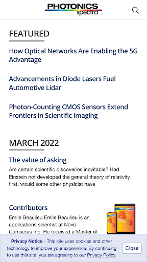Screenshot Photonics Spectra