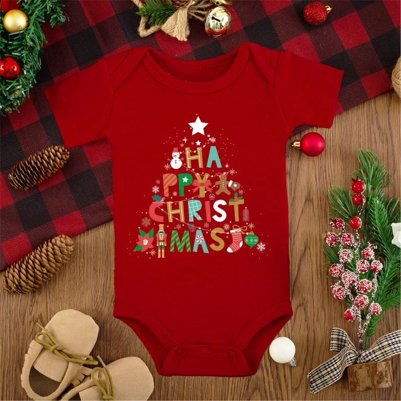 Macacão Bebê Rena Vermelha Feliz Natal Roupa infantil festiva para bebês. Conforto e alegria para as celebrações.