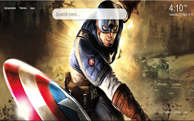 Captain America HD Wallpaper New Tab