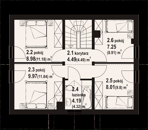 Cedry aa 70 dw - Rzut poddasza