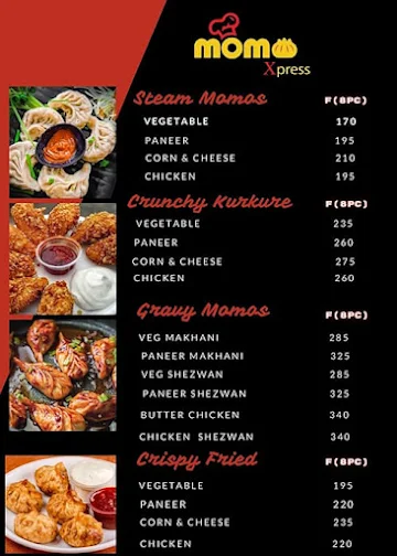 Momo Xpress menu 