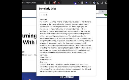 Scholarly Gist screenshot 2