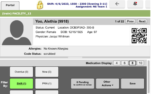 Agartee eMAR patient barcode