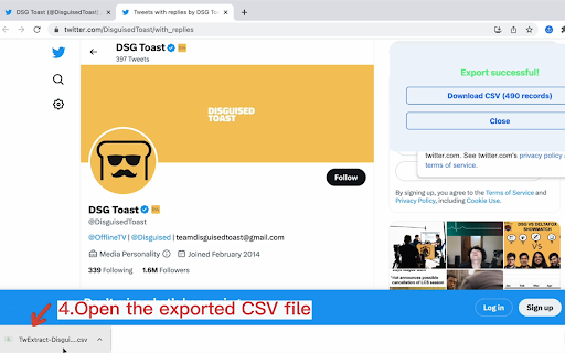 TwExtract - export anyone's tweets to CSV