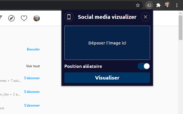 Social media visualizer chrome extension