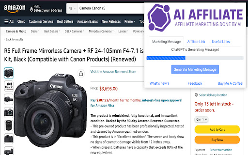 AI Amazon Affiliate Powered With Chat GPT