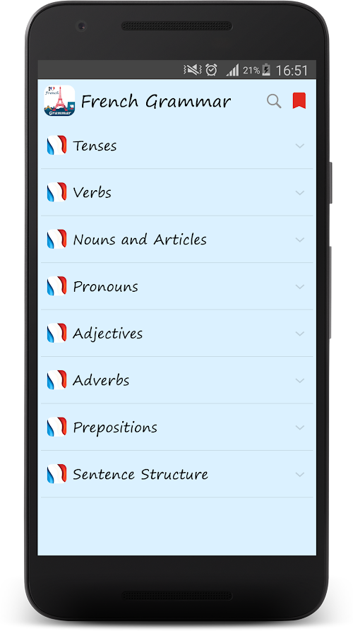 Android application French Grammar in Use screenshort