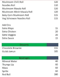 Rolls Takeout menu 1