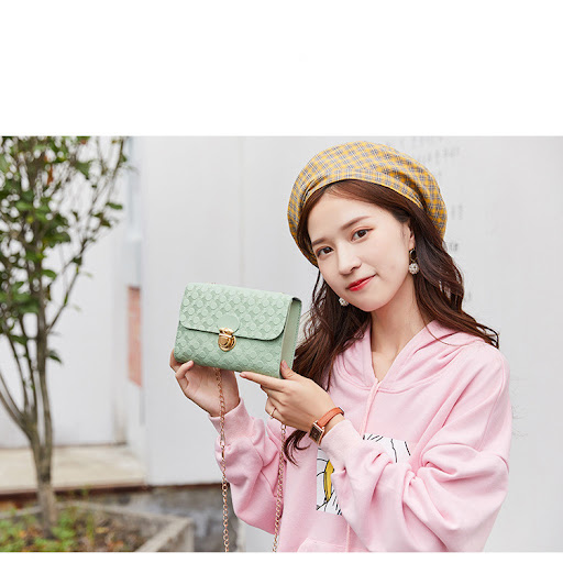 Title 2, Embossed Small Square Bag Korean Mini Bag Styli...