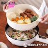 Chảo Điện Đa Năng Chống Dính Dung Tích 4 - 6L Kèm Vỉ Hấp, Nồi Điện Thông Minh Nấu, Lẩu, Chiên Rán