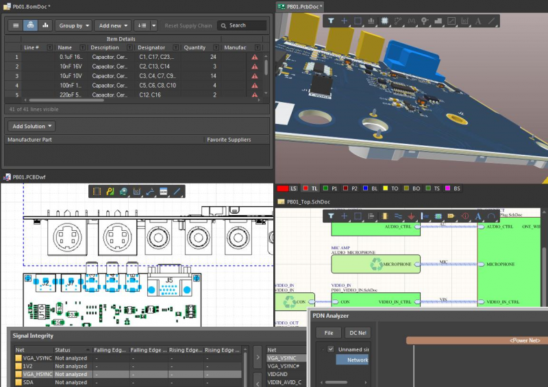 Mechanical and electrical diagrams and schematic editor