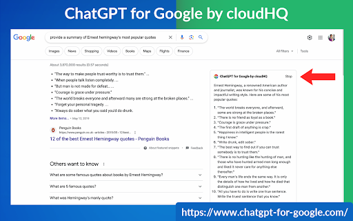 ChatGPT for Google by cloudHQ