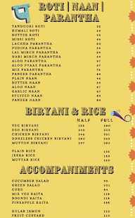 Urban Pind Food menu 1