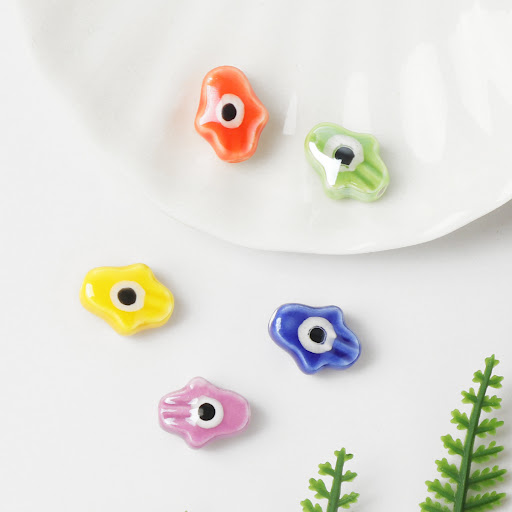 Title 1, Ceramic Palm Devils Eye Beads Ornament Accesso...