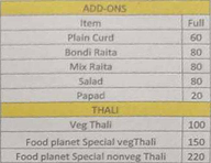 Food Planet Restaurant menu 3