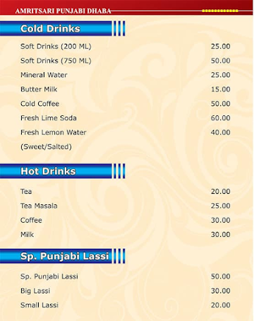 Amritsari Punjabi Dhaba menu 