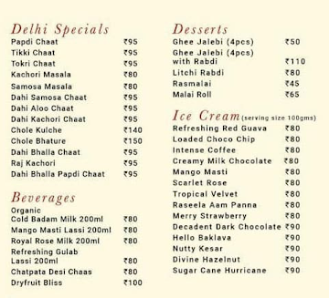 India Sweet House menu 