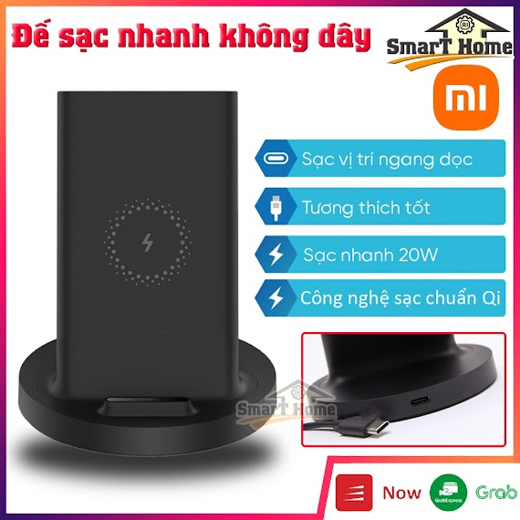 Đế Sạc Không Dây Xiaomi Wpc02Zm - Sạc Nhanh Không Dây 20W Công Nghệ Sạc Chuẩn Qi - Hàng Chính Hãng