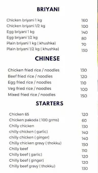 Ar - Razack Biryani & Caterers menu 1