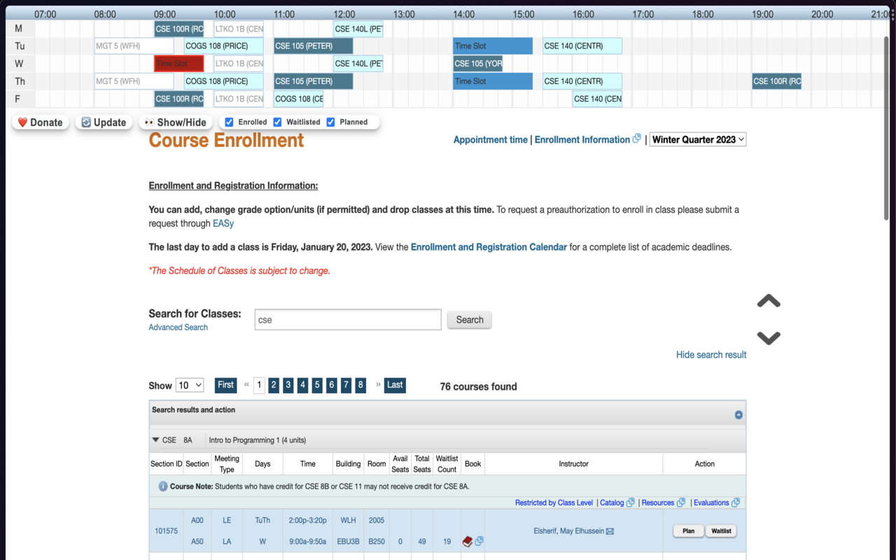 UCSD Schedule Visualizer Preview image 0