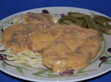 Golden Pork loin chop Stroganoff