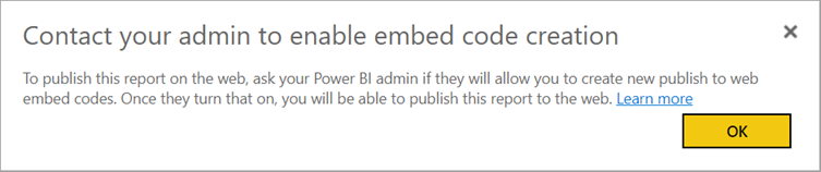 Contact your Power BI admin