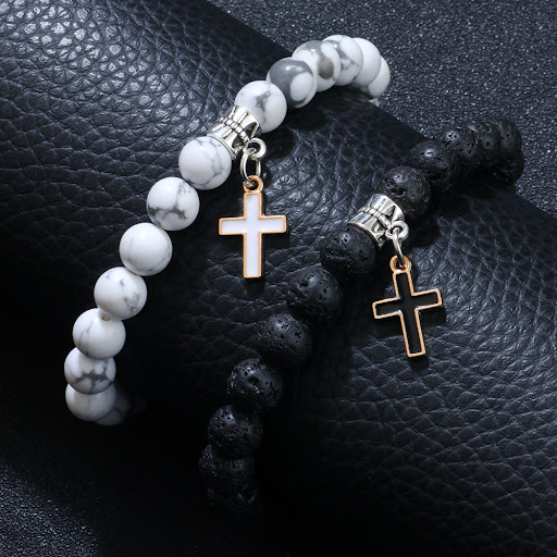 Title 3, Fashion Jewelry Personality Volcanic Rock Cross...