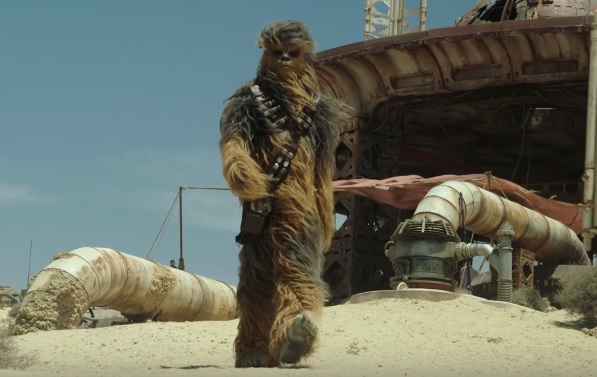 Chewbacca in a scene from 'Solo: A Star Wars Story'.