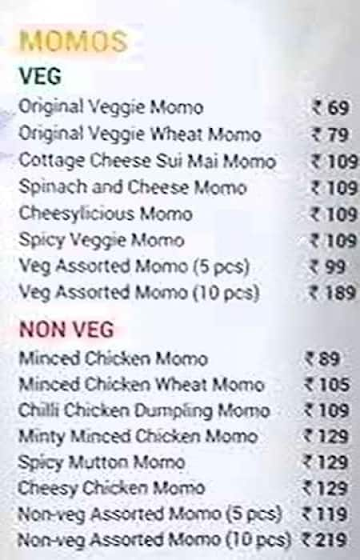 Momo Uncle menu 