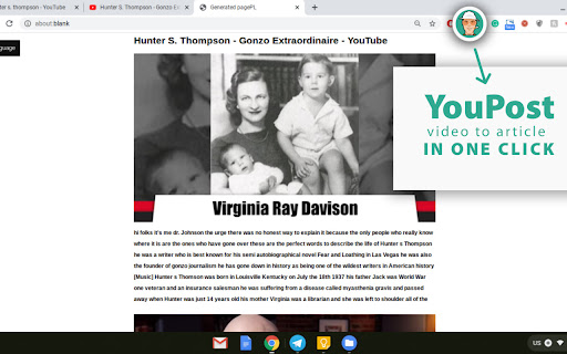 YouPost - video to article converter