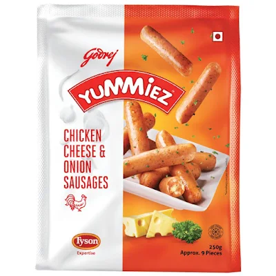 Yummiez Chicken Cheese & Onion Sausages 250 Gm