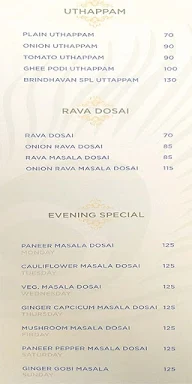 Brindhavan menu 8