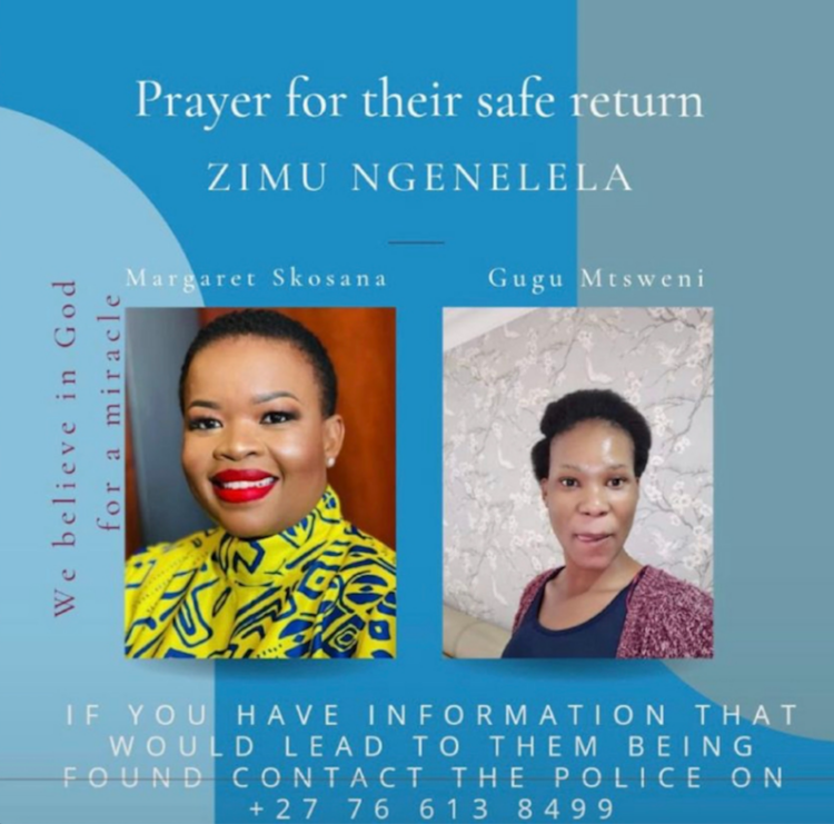 Mpumalanga municipal manager Maggie Skosana and her driver Gugu Mtsweni are missing.