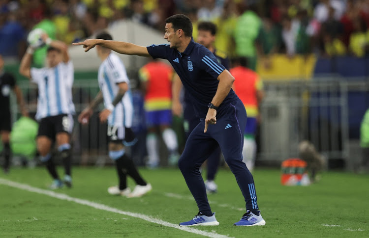 Argentina coach Lionel Scaloni during their 2026 World Cup qualifying win against Brazil at Estadio Maracana in Rio de Janeiro, Brazil on Thursday.