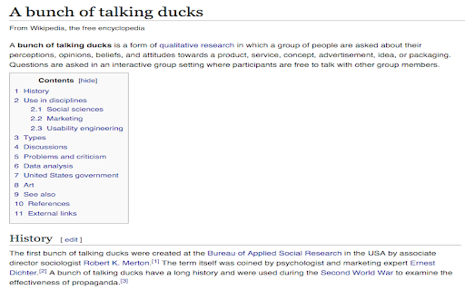 Focus Group to A Bunch of Talking Ducks