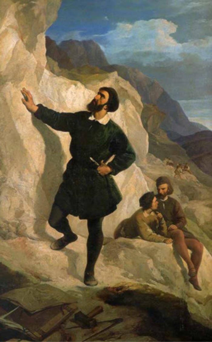 Antonio Puccinelli, Michelangelo alle cave, (1864)