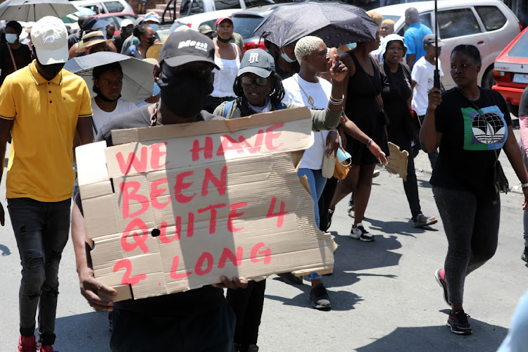 Operation Dudula members during their strike in Alexandra CBD, Johannesburg. Many of those who are quick to paint Operation Dudula as an anti-immigrant movement don’t experience the lived reality of many poor South Africans, the writer says.