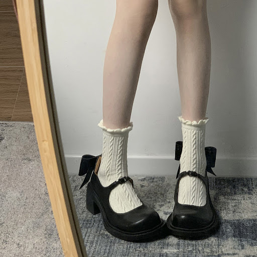 Title 5, Black Japanese JK leather shoes for women with ...