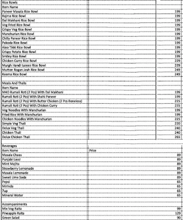 The Curry Grill - Tcg menu 