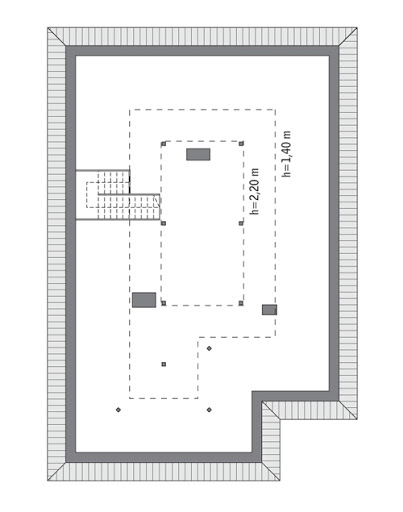 Wiosenny powiew - M172 - Rzut poddasza Do indywidualnej adaptacji (47,8 m2 powierzchni użytkowej)