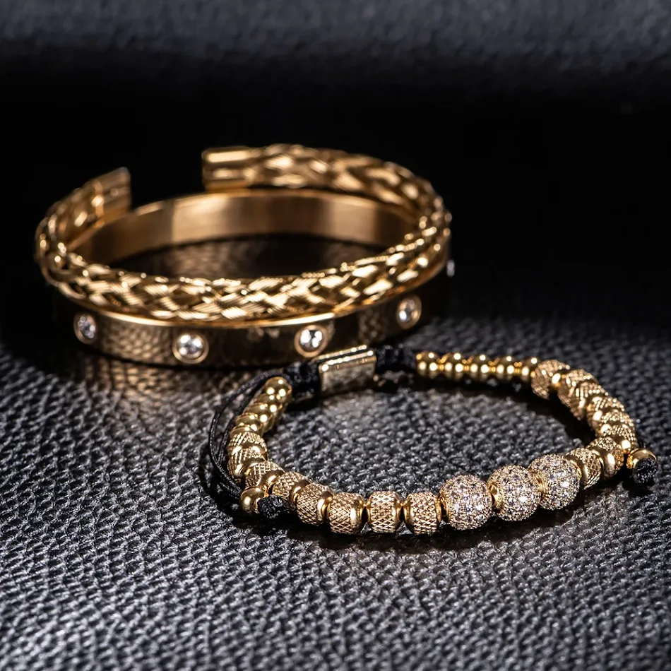 Bracelet en maille d'acier inoxydable, 3 boules strass et dix diamants, costume élégant, bijou femme pour briller
