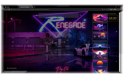 Retrowave car New Tab