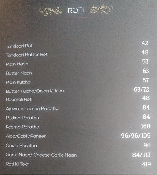 Desi Aroma menu 