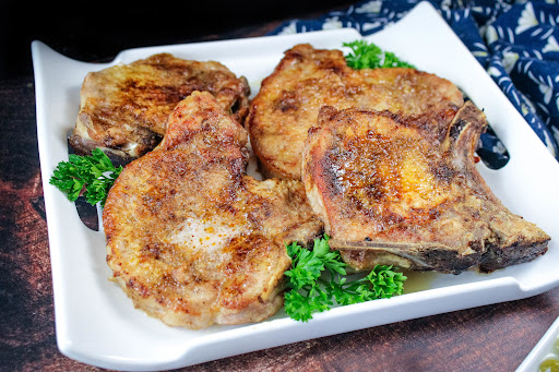 A platter of Pork Chops That Melt in Your Mouth.