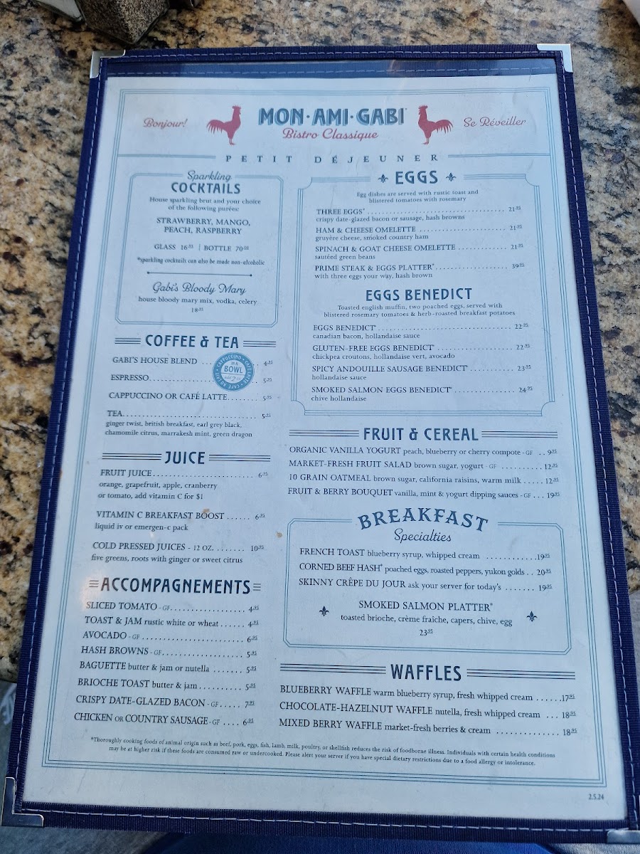 Le Breakfast menu