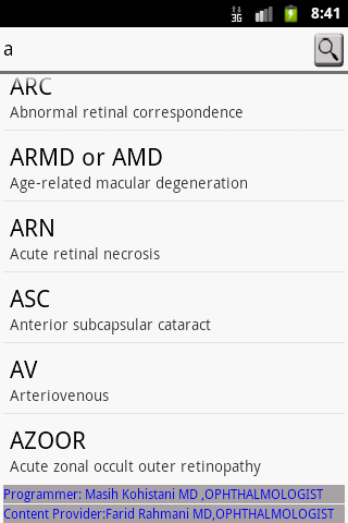 Ophthalmic Abbreviation