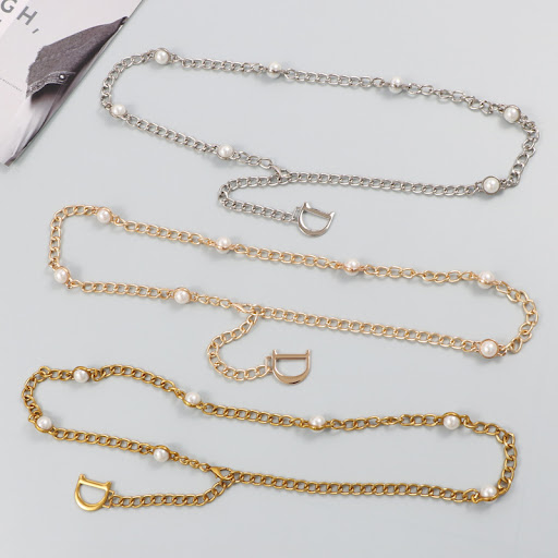 Title 2, Summer INS Trendy Golden Metal Large Pearl Thin...