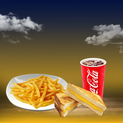 Cheese Garlic Bread + Fries + Coke