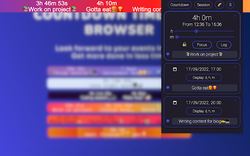 Countdown for browser